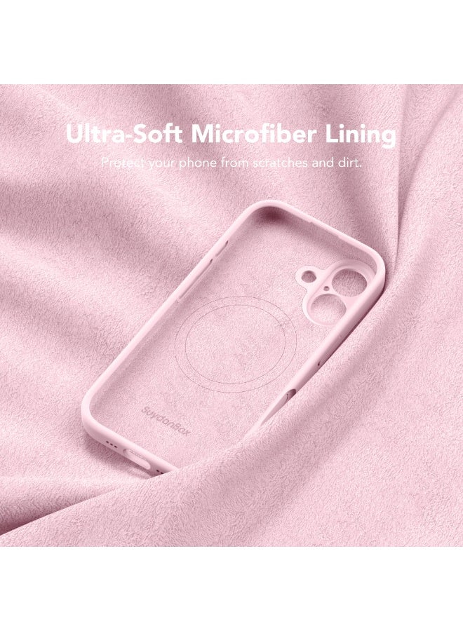 SUYDANBOX Magnetic for iPhone 17 Case, Compatible with MagSafe, [Full Camera Protection][Screen Protector] Silicone Shockproof Protective Phone Case for iPhone 17 6.3", Chalk Pink - Image 5